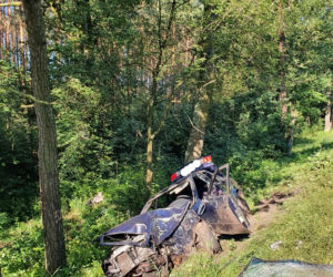 Kamieńczyk. Trzech ciężko rannych mężczyzn! Ich audi roztrzaskało się o drzewo na DK nr 62 [ZDJĘCIA]