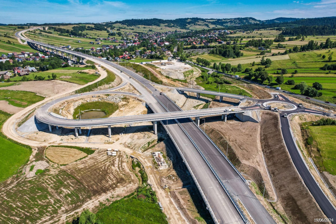 Budowa zakopianki DK 47 Rzdzawka - Nowy Targ - czerwiec 2024