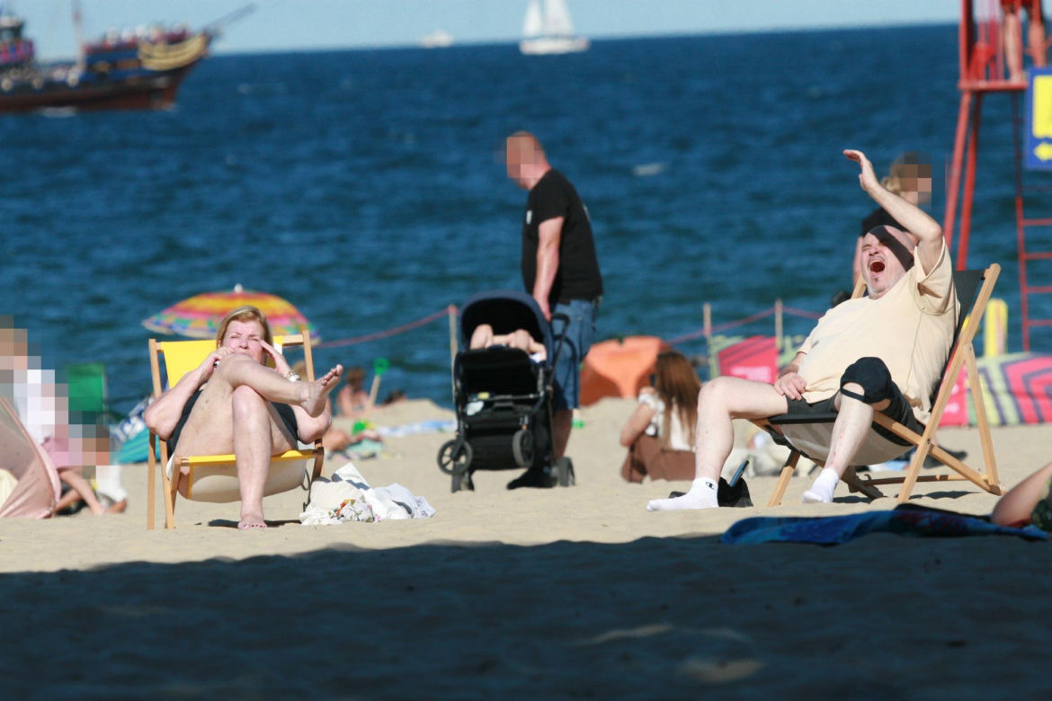 Marian Lichtman na plaży