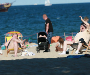 Marian Lichtman na plaży