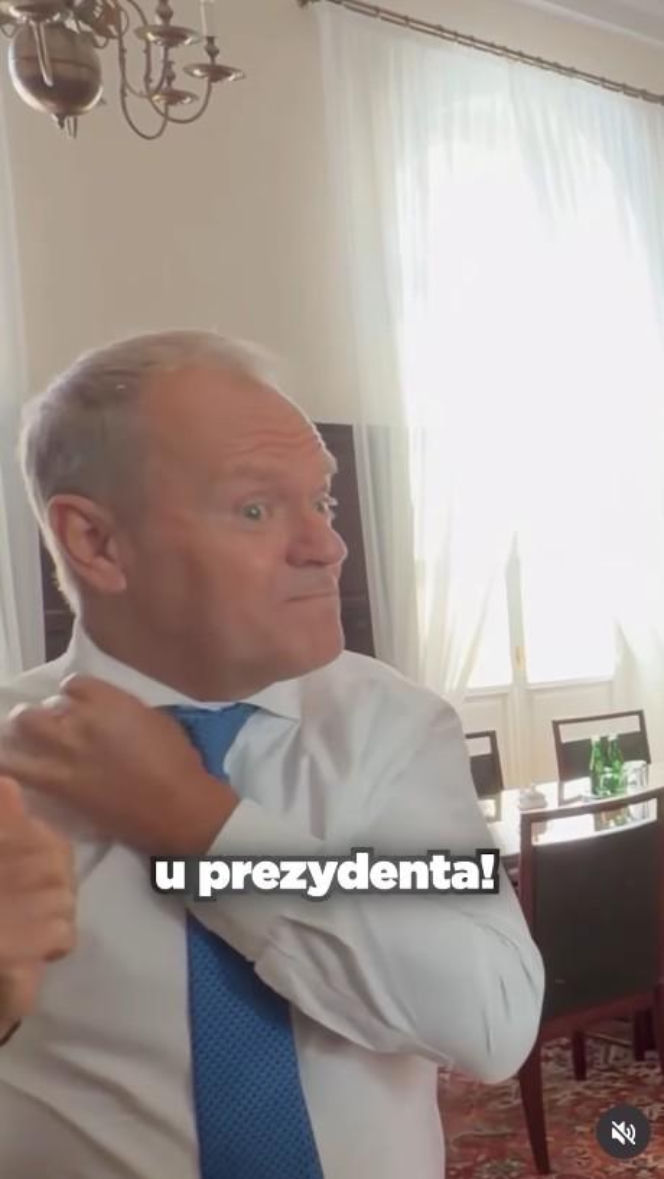 Donald Tusk na planie "Rancza"