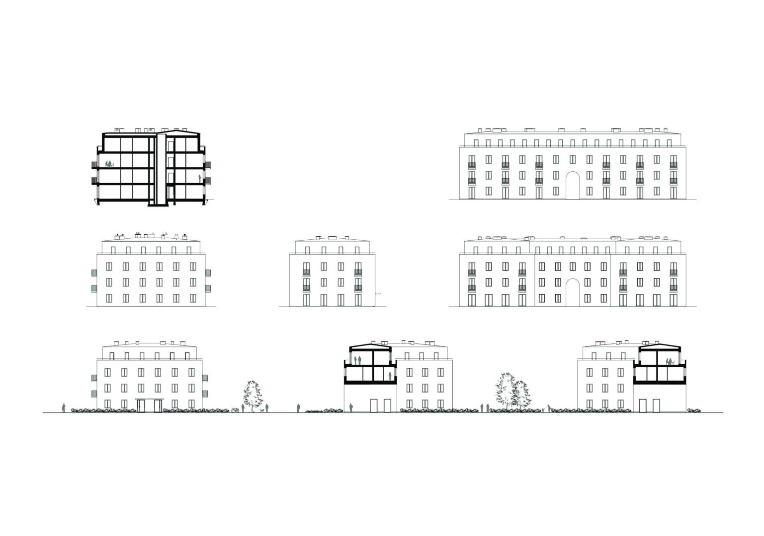 Rzuty i przekroje osiedla w Łowiczu
