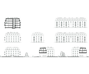 Rzuty i przekroje osiedla w Łowiczu