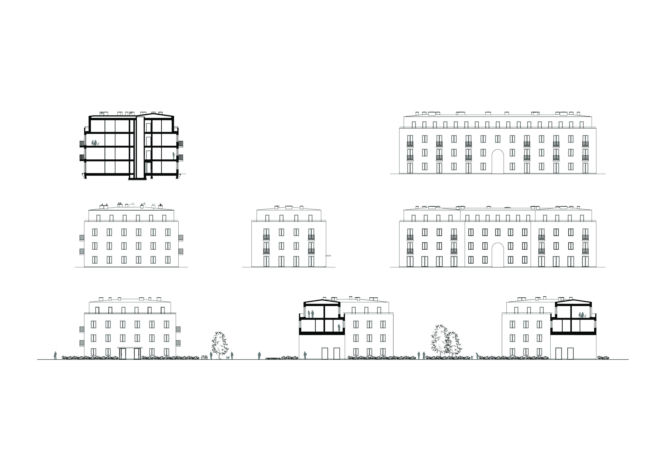 Rzuty i przekroje osiedla w Łowiczu