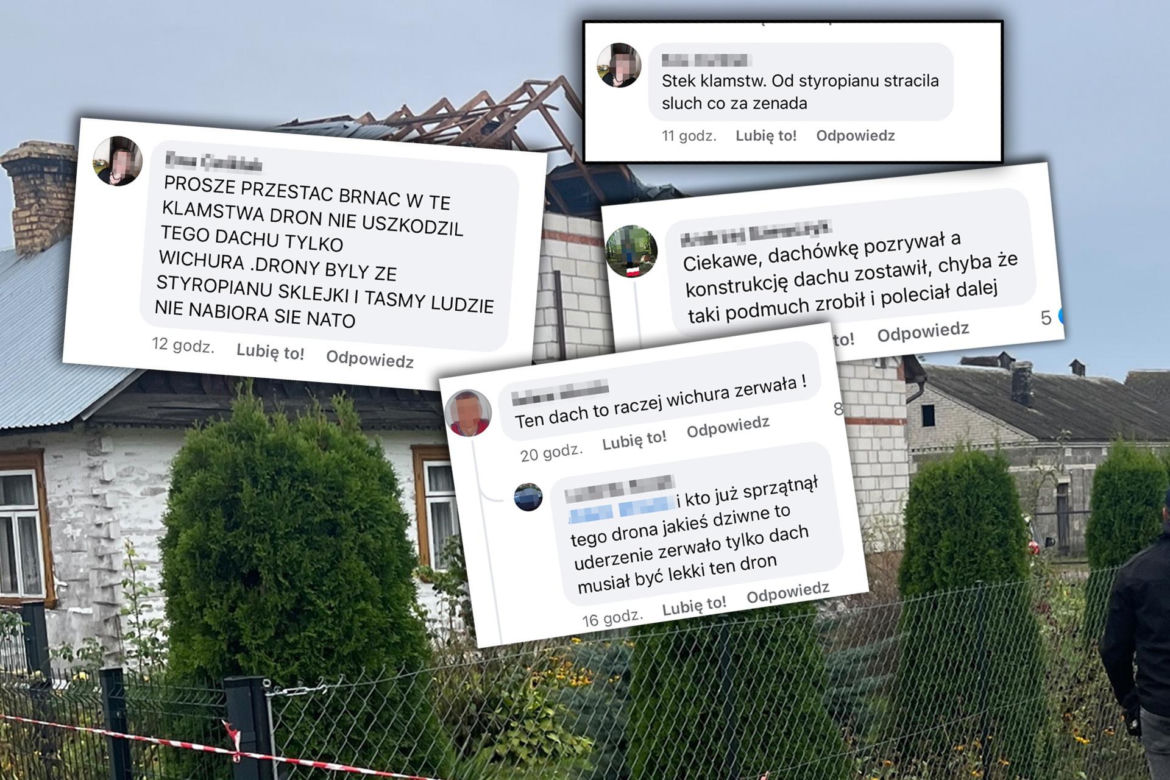 Dom we wsi Wyryki zniszczony przez burzę, a nie drona? Bzdura!