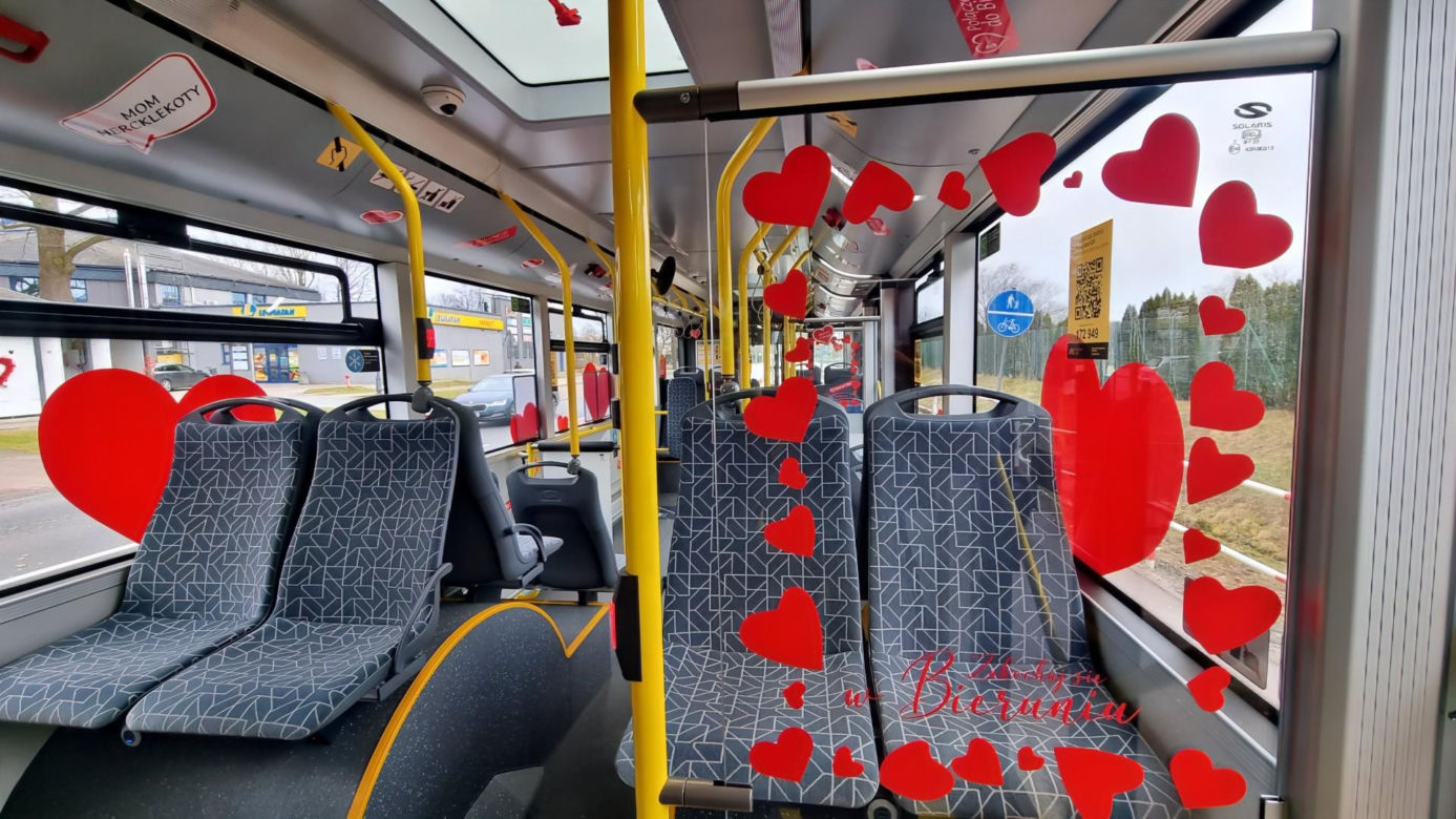 Walentynkowy autobus w Bieruniu 