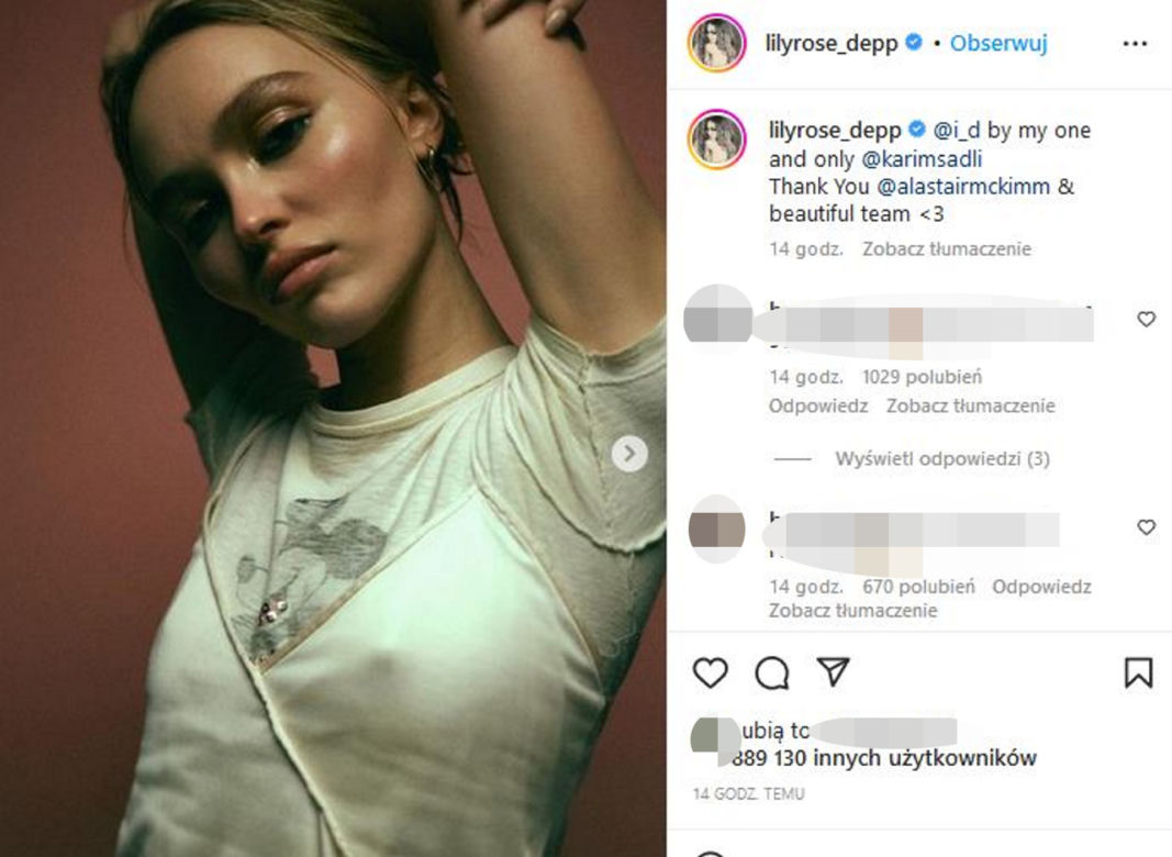 Lily Rose Depp odsłoniła nagie piersi
