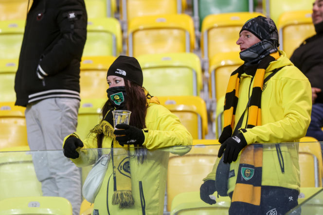 GKS Katowice - Widzew Łódź, zdjęcia kibiców z meczu 20. kolejki PKO BP Ekstraklasy