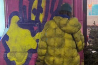 Grafficiarz na placu Zbawiciela