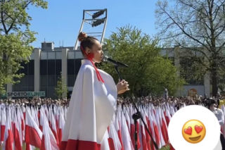 Doda zaśpiewała hymn Polski. Przebrała się za flagę