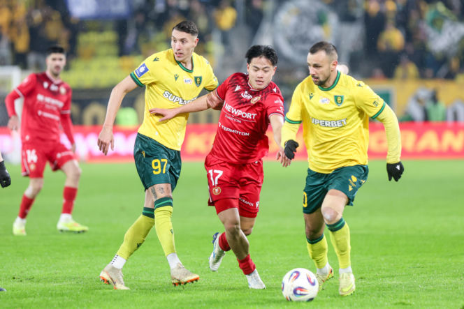 GKS Katowice - Widzew Łódź, zdjęcia kibiców z meczu 20. kolejki PKO BP Ekstraklasy