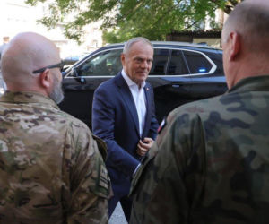 Premier i szef MON w Lublinie. Donald Tusk: Byliśmy gotowi do zestrzelenia rakiety, gdyby kontynuowała swój lot