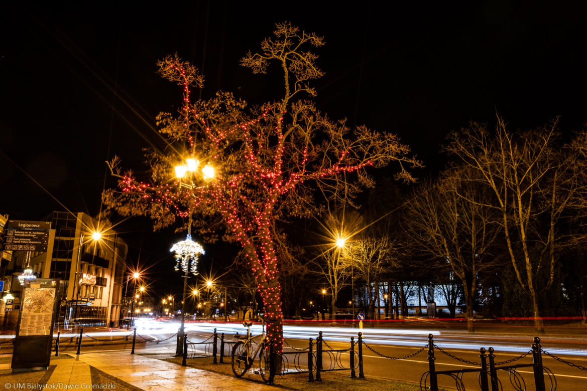 Białystok. Świąteczne iluminacje rozbłysły w mieście. Coś pięknego. Musisz to zobaczyć!