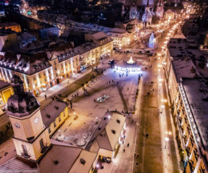 Świąteczny Białystok z lotu ptaka. Tak wygląda miasto z chmur! [ZDJĘCIA]