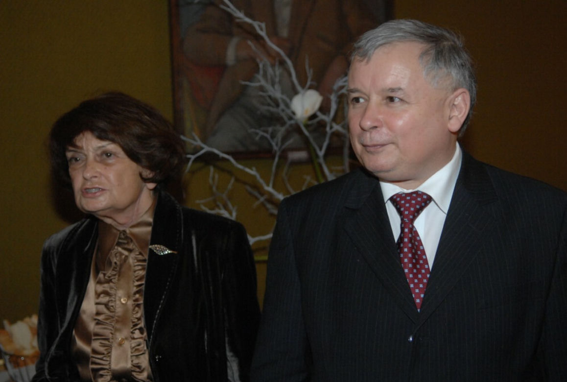 Jarosław Kaczyński z mamą Jadwigą Kaczyńską