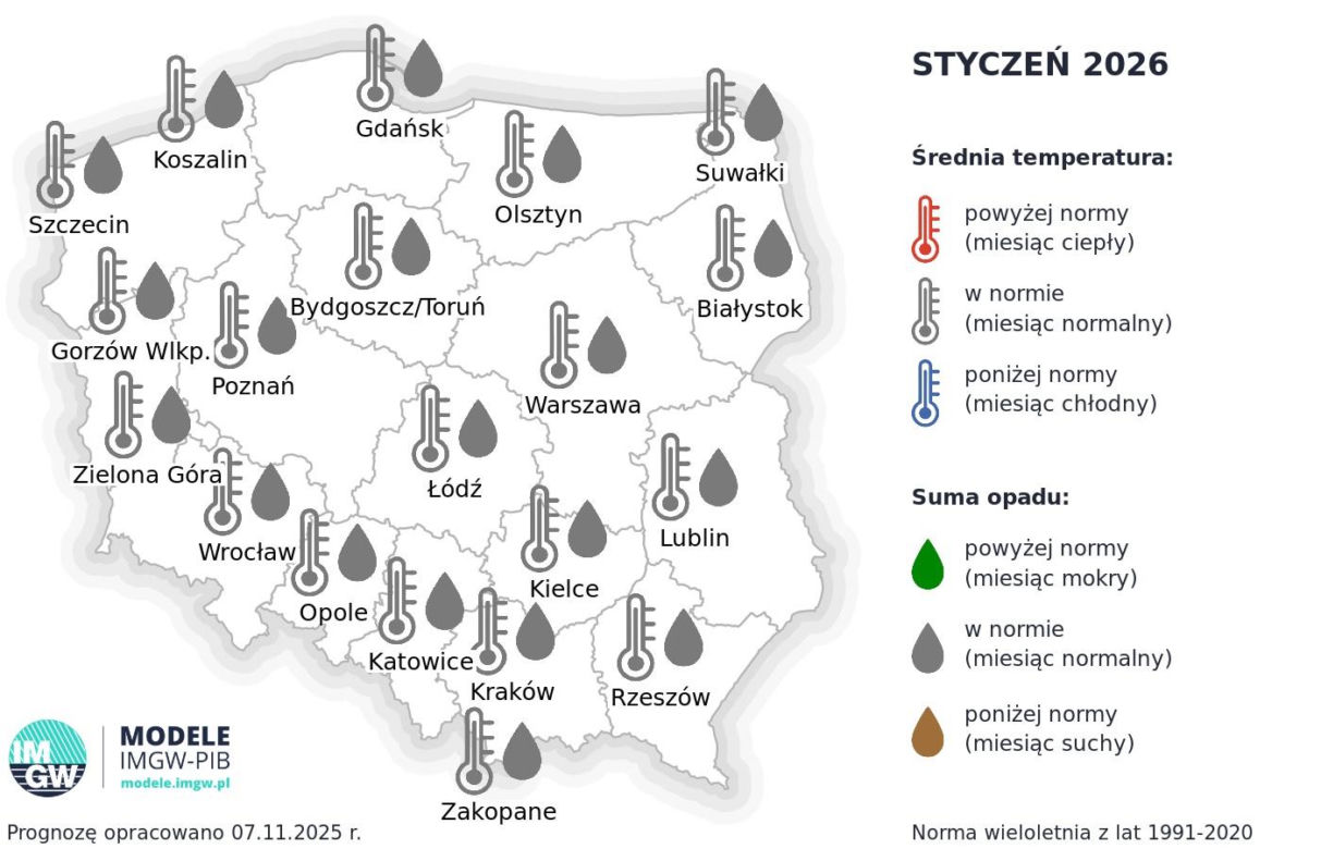Prognoza długoterminowa IMGW na zimę