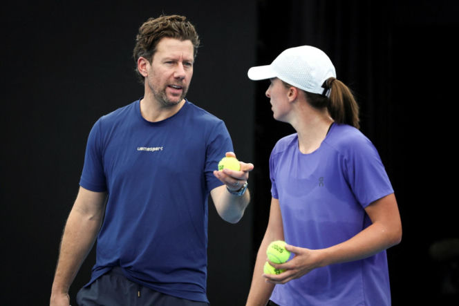 Iga Świątek i Wim Fissette. Nerwy na treningu