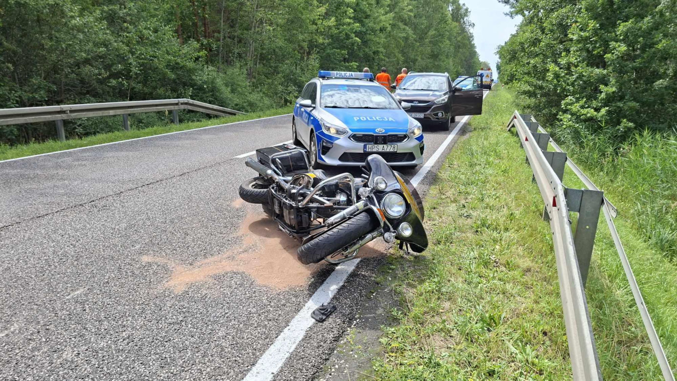 Wypadek w Krynkach, w Gminie Brody. Ranny motocyklista w szpitalu