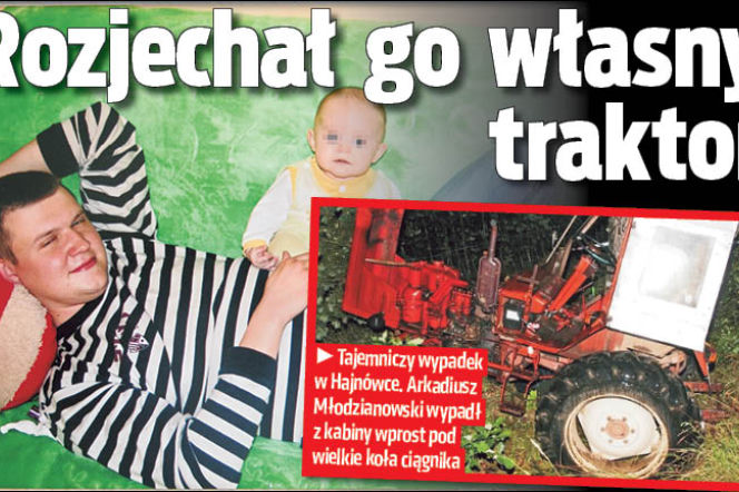 Rozjechał go własny traktor