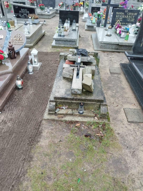 Ogromny krzyż przygniótł 5-letnią Marysię i wciąż nikt go nie usunął! Ksiądz wyjaśnia: "Tak robi się na wszystkich cmentarzach"
