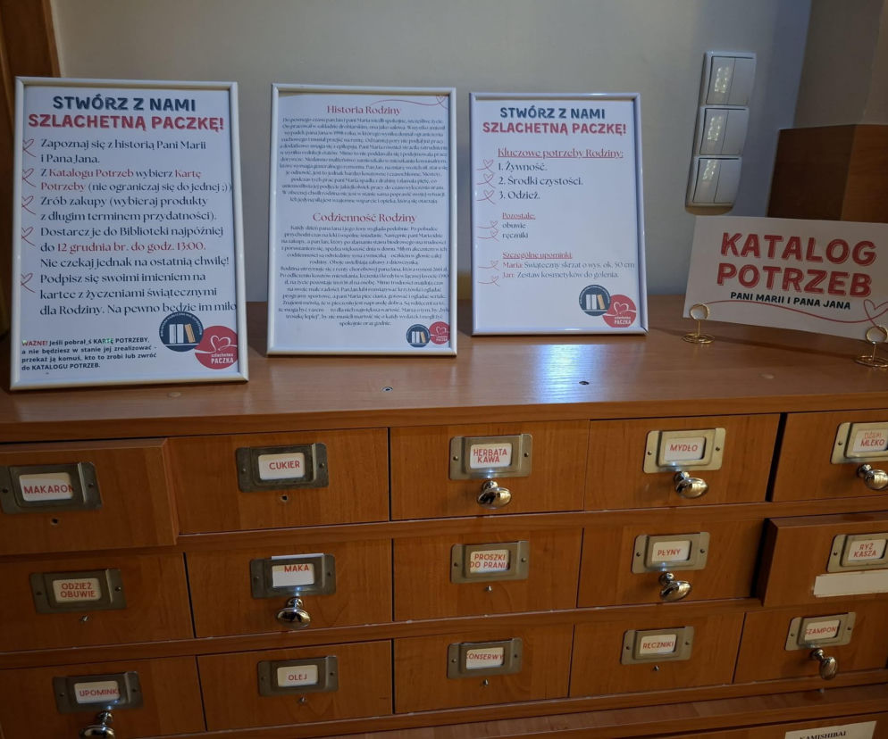 Biblioteka w Ostrzeszowie pomaga w Szlachetnej Paczce. Powstał wyjątkowy „katalog potrzeb”