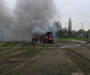 Pożar tramwaju w Chorzowie