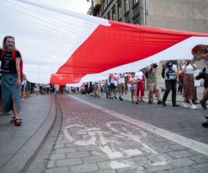 Marsz solidarności z Białorusinami w Krakowie