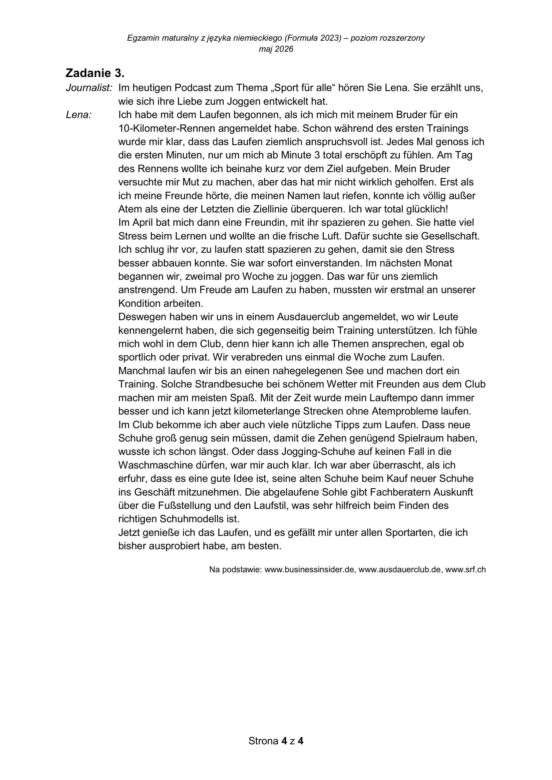 Matura 2026 NIEMIECKI rozszerzony: Arkusze CKE i odpowiedzi - sprawdź, czy zdałeś! 12.05.2026