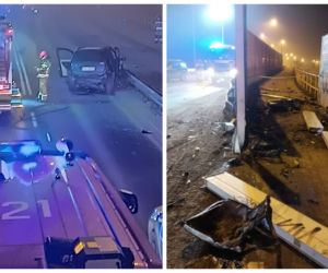 Wypadek w Iławie. 22-letni kierowca ROZBIŁ MERCEDESA. O mały włos nie zginął [ZDJĘCIA]