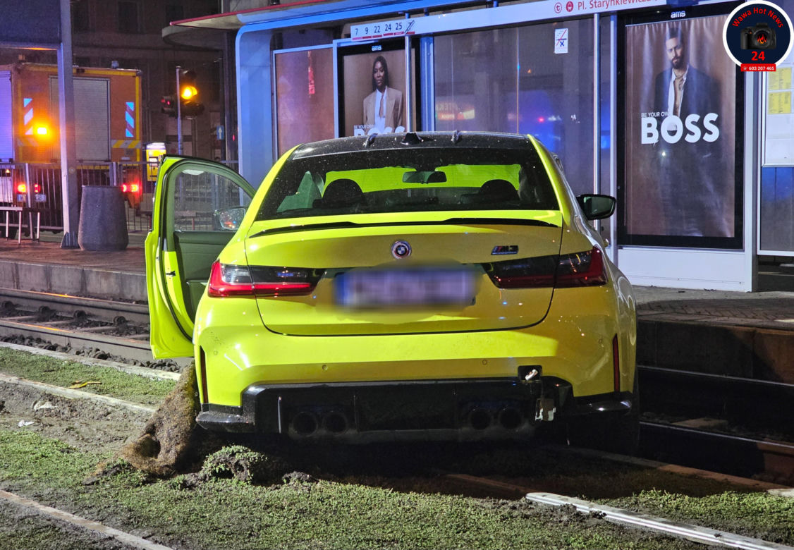 Wypożyczył auto za 500 tysięcy złotych i rozbił je na torowisku. 29-latek trafił do szpitala