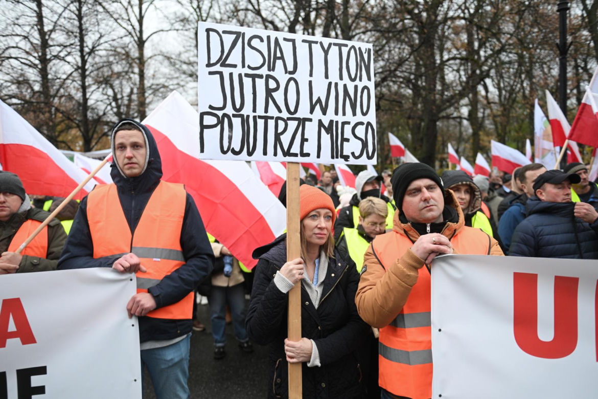 Protest plantatorów tytoniu w Warszawie (3.11.2025)