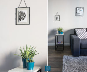 Szary salon w stylu skandynawskim