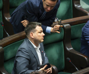 Sławomir Mentzen na zakupach w galerii