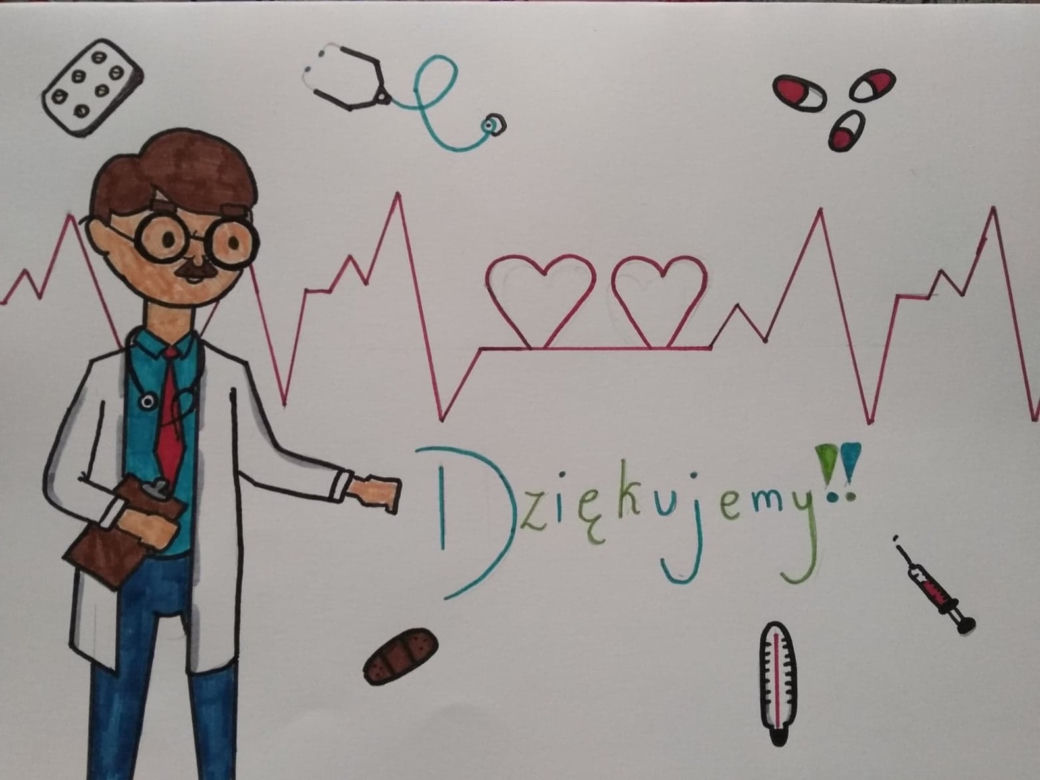 Dzieci dziękuja medykom
