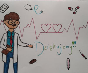 Dzieci dziękuja medykom