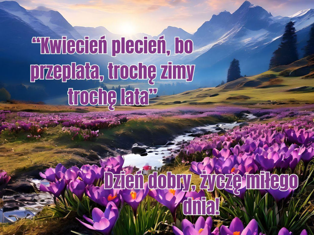 Kartki dzień dobry w kwietniu