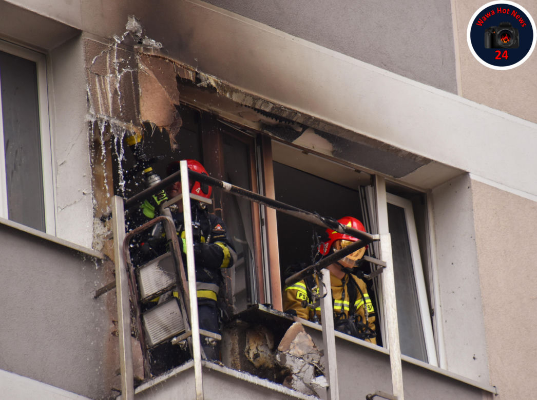 Pożar w centrum Warszawy. Balkon płonął jak pochodnia