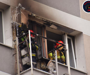 Pożar w centrum Warszawy. Balkon płonął jak pochodnia