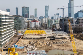 Budowa wieżowca AFI Tower w kompleksie Towarowa22