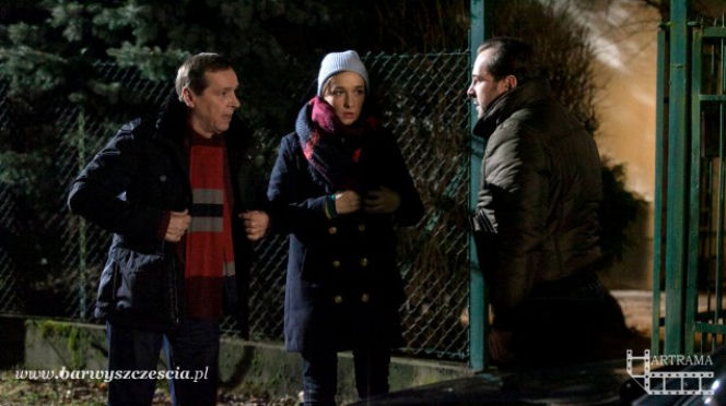 Barwy szczęścia odc. 1297. Zenek (Jan Pęczek), Borys (Jakub Wieczorek), Justyna (Lidia Sadowa)