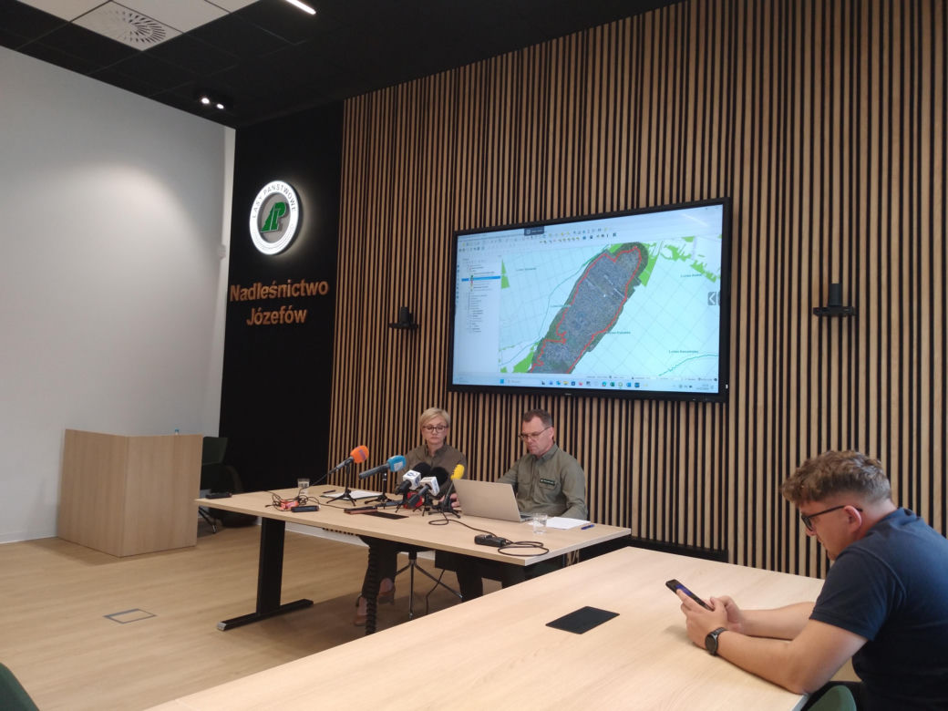 Konferencja prasowa w Nadleśnictwie Józefów