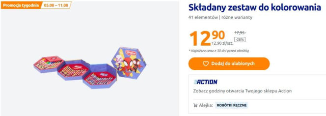 Składany zestaw do kolorowania Action