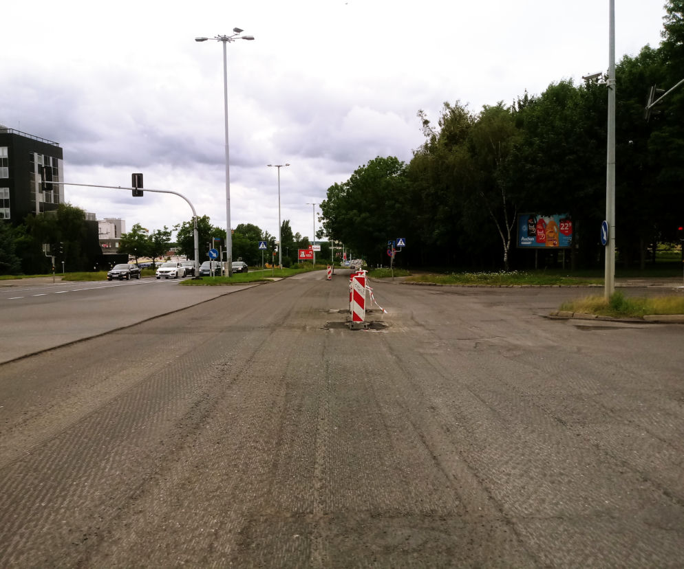 Roboty drogowe w centrum Olsztyna