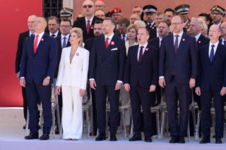 Warszawa. Święto Narodowe Trzeciego Maja. Para prezydencka na Placu Zamkowym w Warszawie