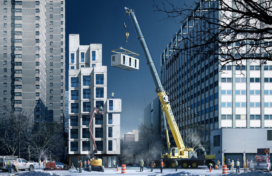 Modułowy mikroapartamentowiec na Manhattanie