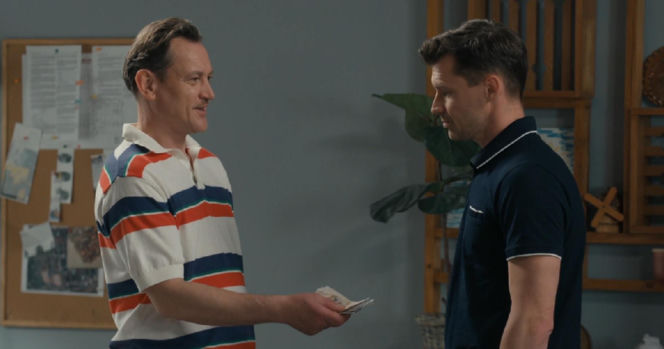 Barwy szczęścia, odcinek 3265. Stefaniak (Paweł Ławrynowicz), Darek (Andrzej Niemyt)