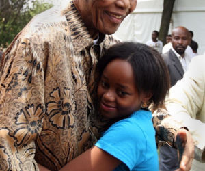 Nelson Mandela z prawnuczką Zenani 
