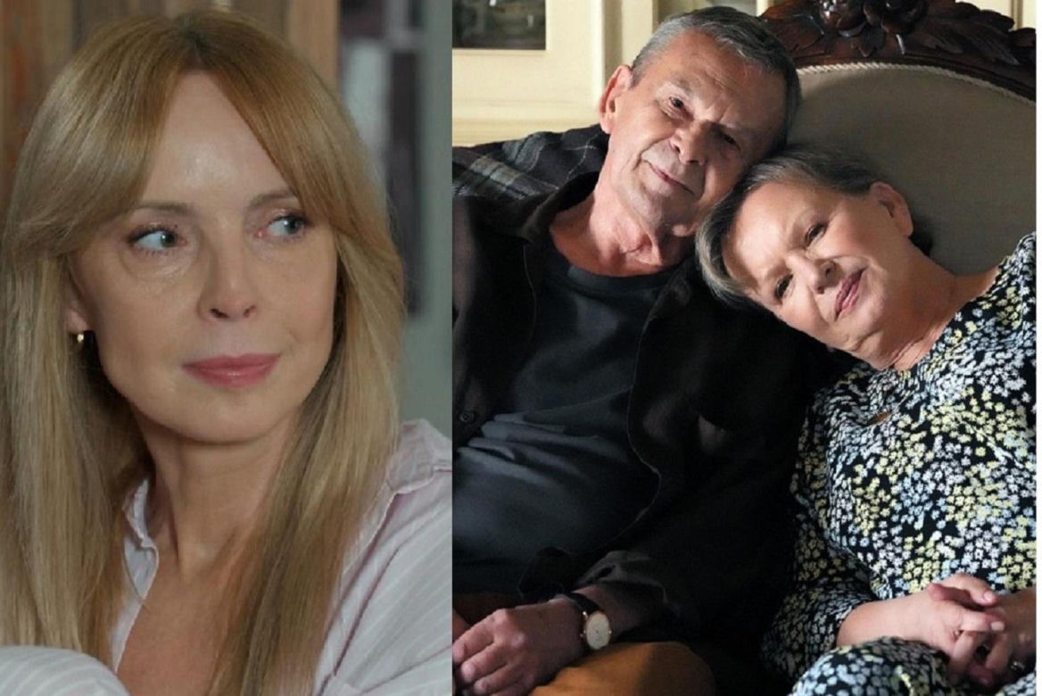 Barwy szczęścia, odcinek 3145. Agnieszka (Katarzyna Tlałka), Czesław (Marian Jaskulski), Basia (Sławomira Łozińska)