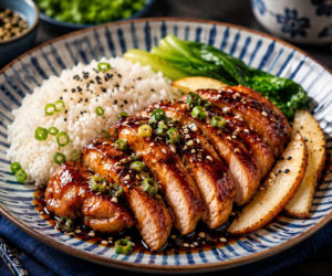 Kurczak teriyaki wychodzi soczysty i błyszczący. Słodko-słony sos zmienia go w obiad jak z azjatyckiej knajpki