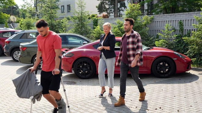 Barwy szczęścia odc. 3260. Justyna Zytko (Sylwia Juszczak-Krawczyk), Damian (Michał Lesień-Głowacki), Mirek (Oliwier Kozłowski)